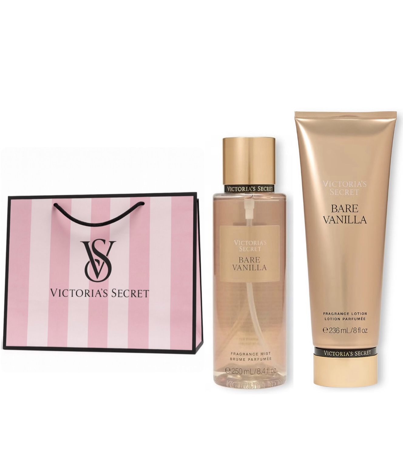 Zestaw Victoria’s Secret Bare Vanilla mgiełka 250 ml+ balsam 236 ml